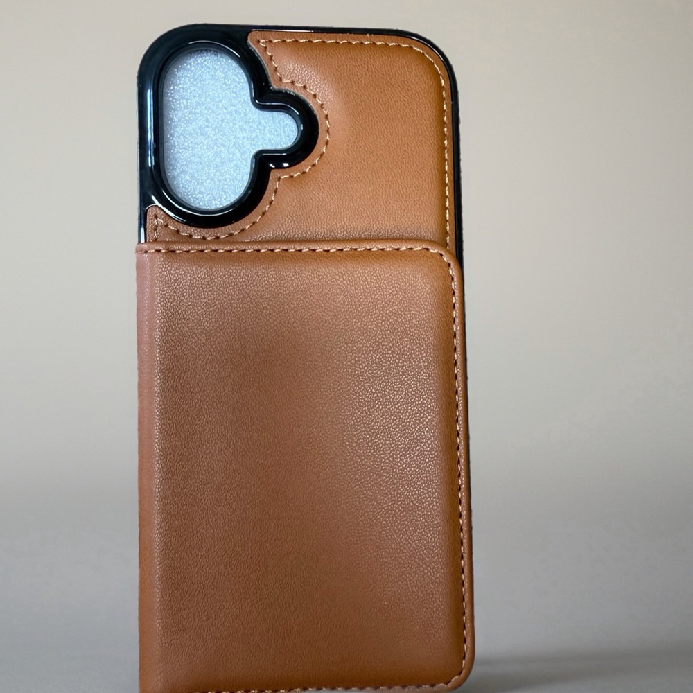 Leather Wallet Phone Case - Brown for iPhone 17